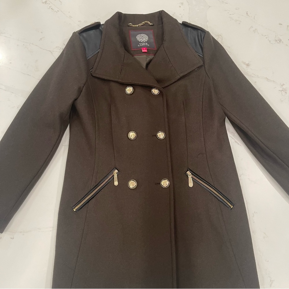 Vince Camuto double breasted dark green pea coat - Picture 1 of 16